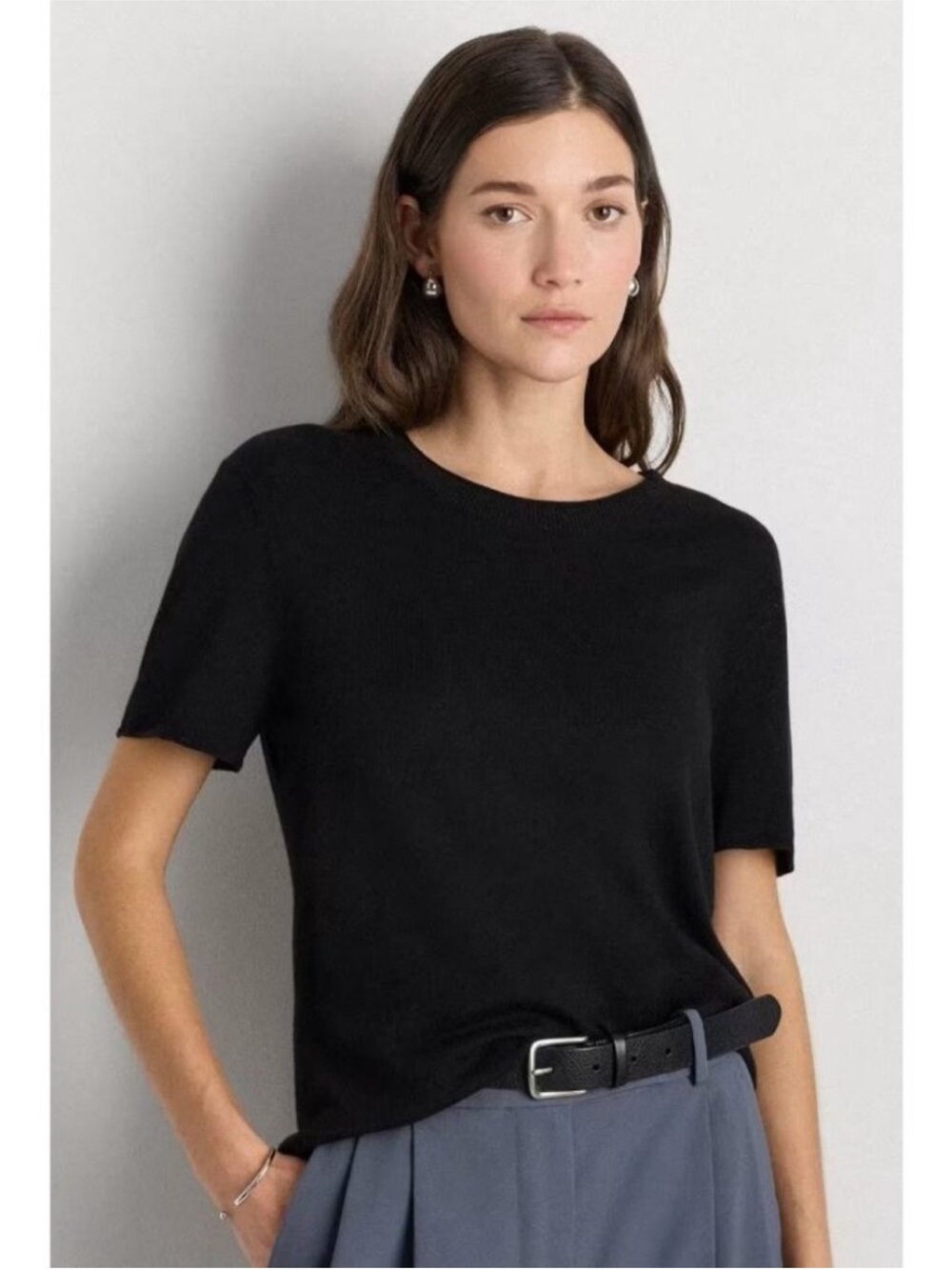 Quince Lightweight Cotton Cashmere Relaxed Sweater Tee Women's Size XL NWOT!